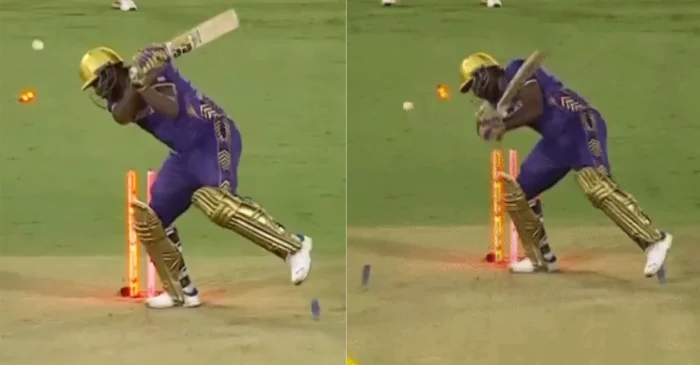 WATCH: Andre Russell smacks his own stumps in MCL 2024