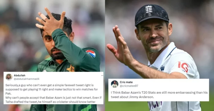 Fans roast Pakistan star Babar Azam for his retirement tribute blunder to James Anderson