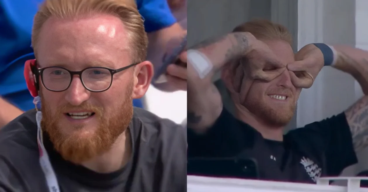 WATCH: Ben Stokes gives a hilarious reaction upon spotting his doppelgänger during the 2nd Test match between England and West Indies