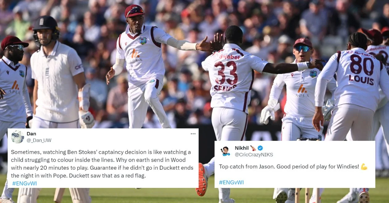 Fans react as West Indies mount a late fightback to put England under pressure on Day 1 of the 3rd Test