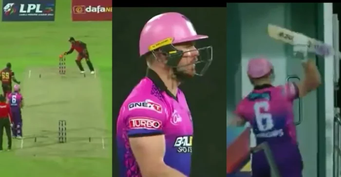 WATCH: Glenn Phillips furiously throws his bat after disastrous run-out with Rahmanullah Gurbaz | LPL 2024, Eliminator