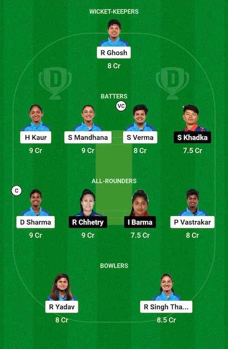 IN-W vs NEP-W Dream11 team for today's match