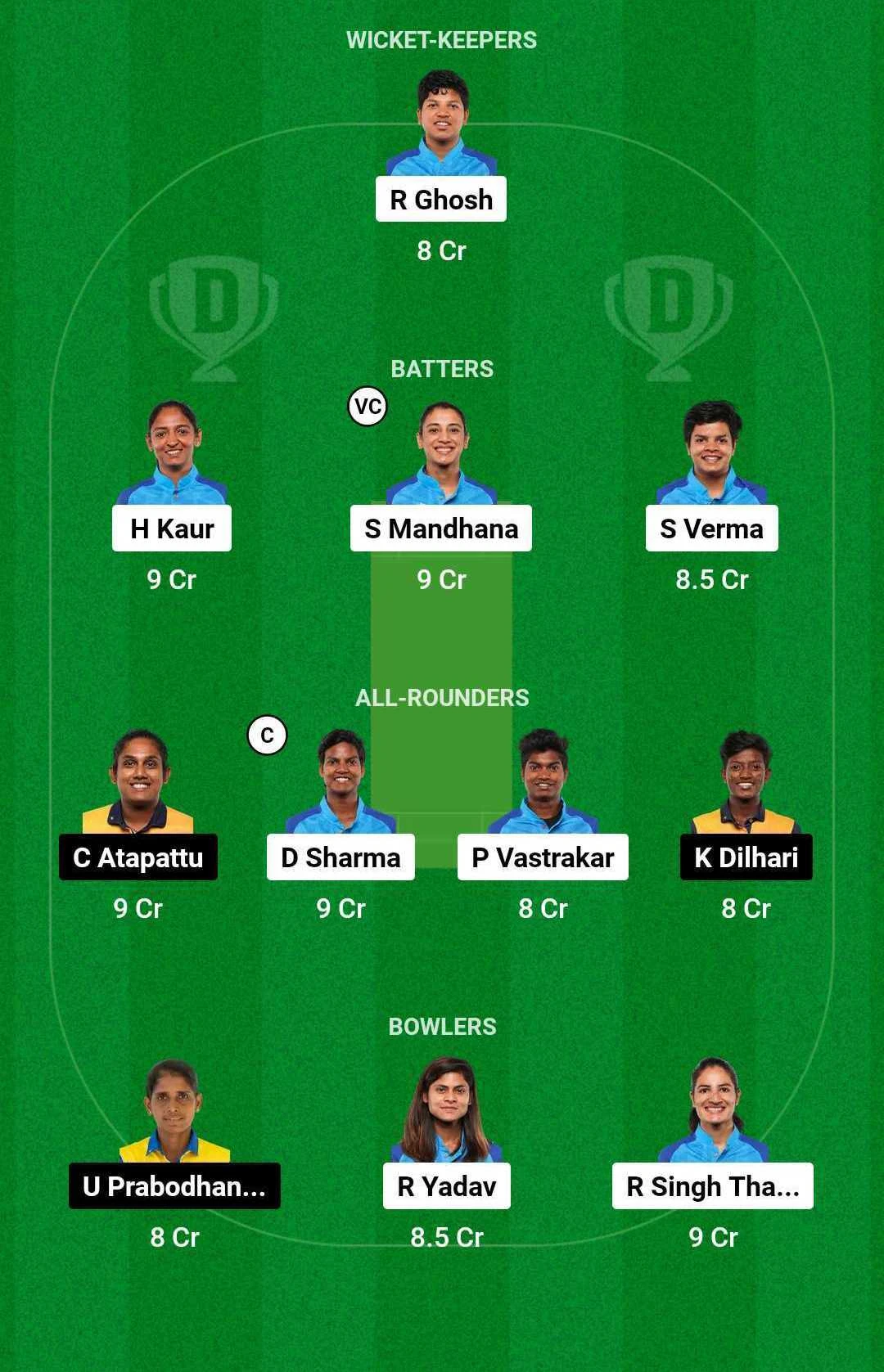 IN-W vs SL-W Dream11 team for today's match (July 28)