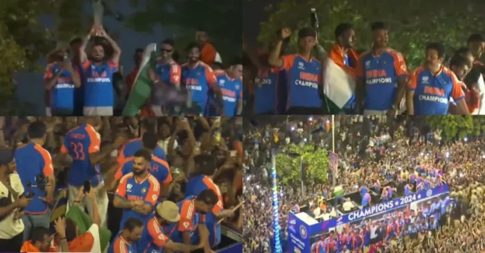 WATCH: Sea of fans cheer T20 World Champion Indian team in their victory parade at Marine Drive
