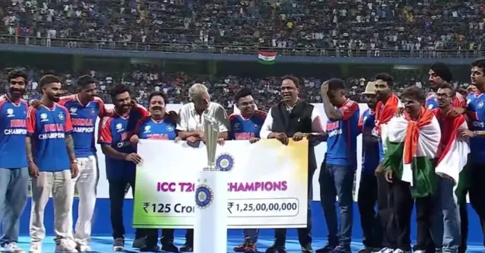 WATCH: BCCI handover INR 125 crore cheque to T20 World Cup champion Indian team