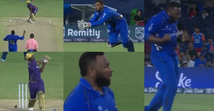 MLC 2024 [WATCH]: Kieron Pollard’s wild celebration after dismissing Andre Russell in the LAKR vs MINY game