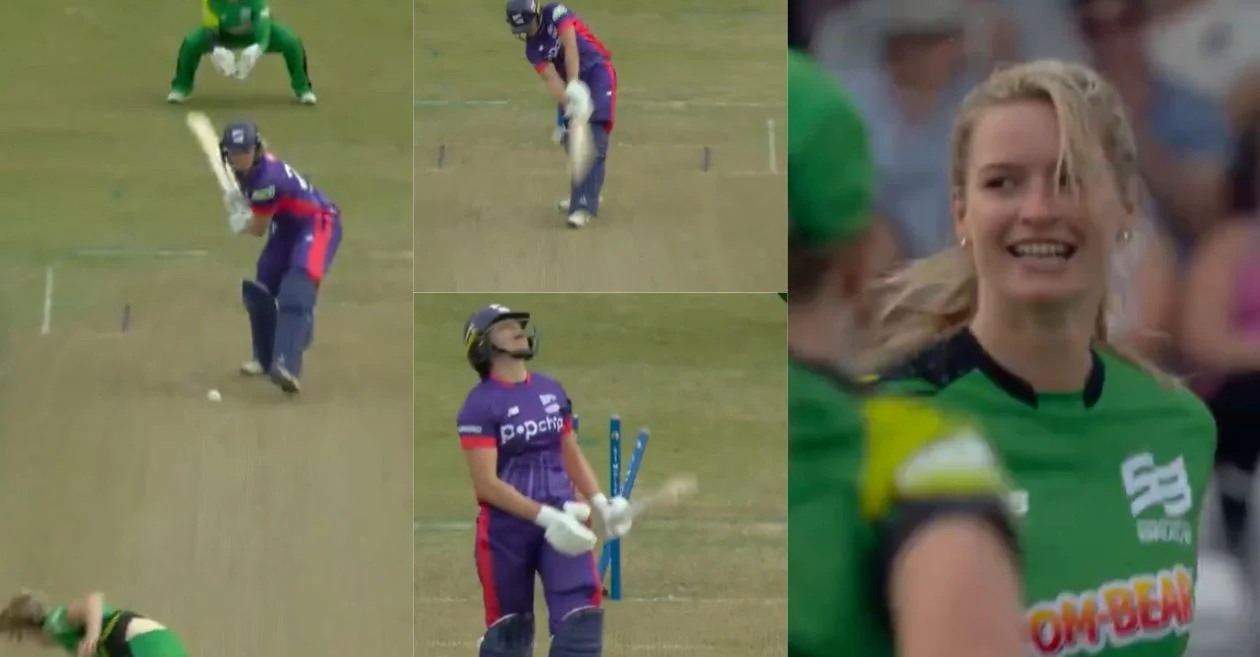 WATCH: Lauren Bell cleans up Alice Davidson Richards in a thrilling tie between Northern Superchargers and Southern Brave at The Hundred Women 2024