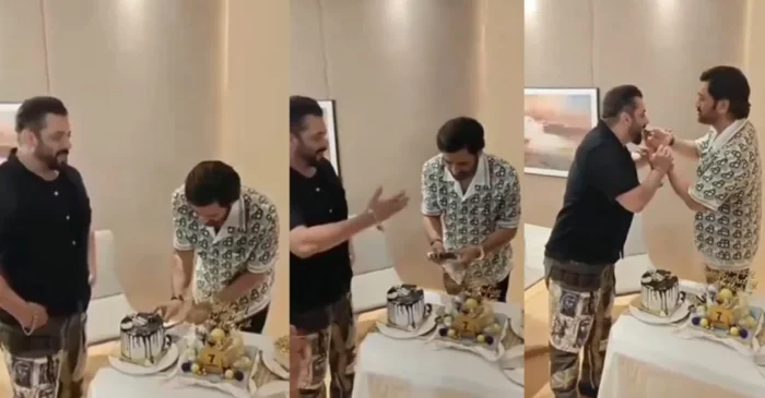 WATCH: MS Dhoni cuts birthday cake with Salman Khan; gets a special wish from Ruturaj Gaikwad