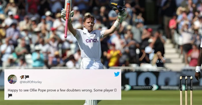 Fans react as England star Ollie Pope hits a splendid century in the Trent Bridge Test against West Indies
