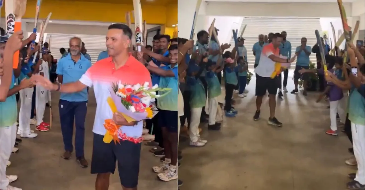 WATCH: Rahul Dravid receives a Guard of Honour at Bengaluru Cricket Academy