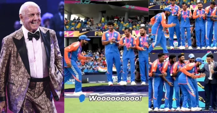 WWE legend Ric Flair reacts to Rohit Sharma’s iconic ‘slow walk’ while collecting the T20 World Cup trophy