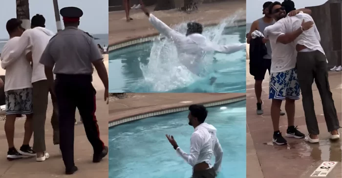 Hilarious video emerges of Rishabh Pant playfully dunking Khaleel Ahmed into the pool