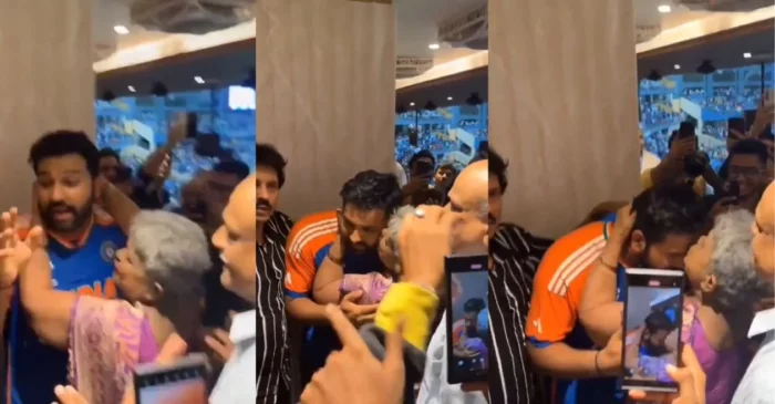 WATCH: Rohit Sharma’s mother hugs and kisses son in heartwarming moment; skips doctor’s appointment to attend Wankhede ceremony
