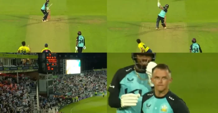 WATCH: Sam Curran hits a massive six to reach his maiden century during Surrey vs Hampshire match in T20 Blast