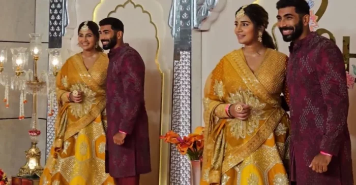 WATCH: Jasprit Bumrah and his wife Sanjana Ganesan capture attention at Anant Ambani and Radhika Merchant’s wedding