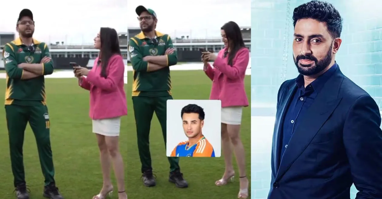 WATCH: Abhishek Sharma or Abhishek Bachchan? Shahid Afridi gets confuse during a guessing game in WCL 2024