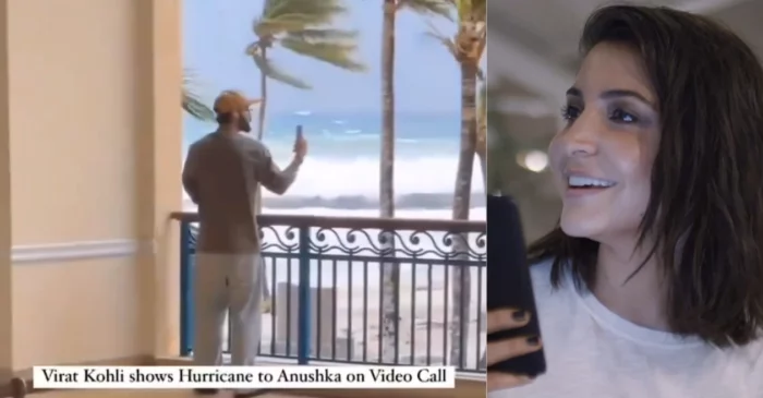 WATCH: Virat Kohli shows Hurricane Beryl to Anushka Sharma over a video call