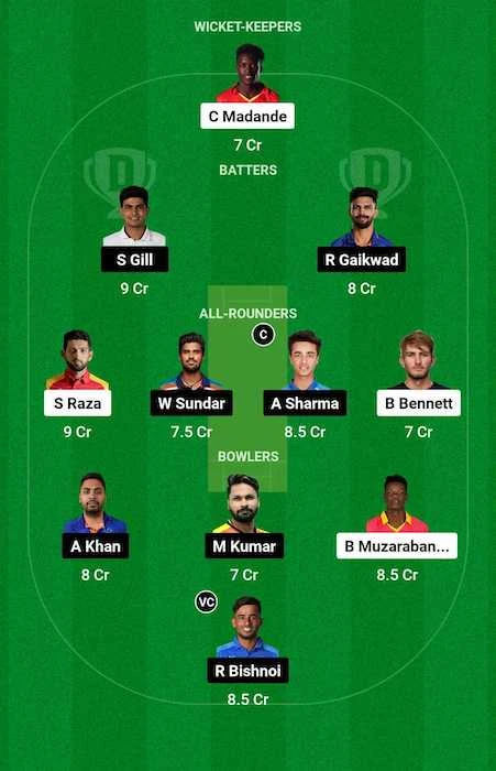 ZIM vs IND Dream11 Team for today's match (July 10)