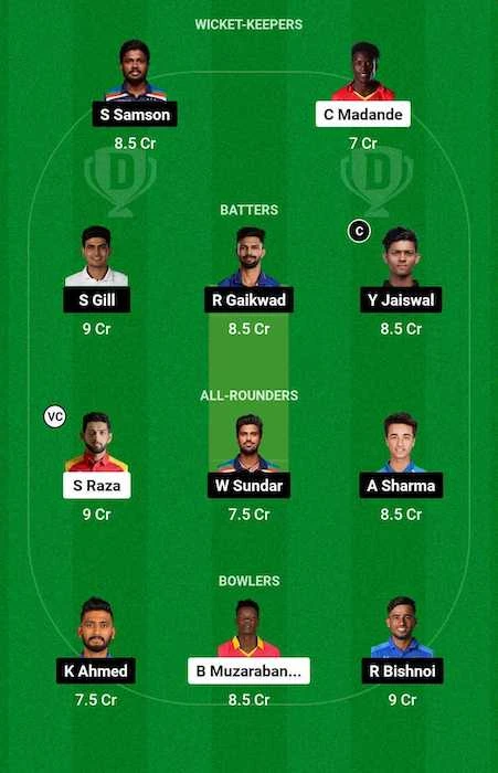 ZIM vs IND Dream11 Team for today's match (July 14)