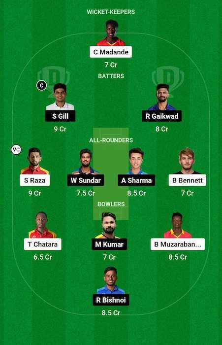 ZIM vs IND Dream11 Team for todays match (July 7)