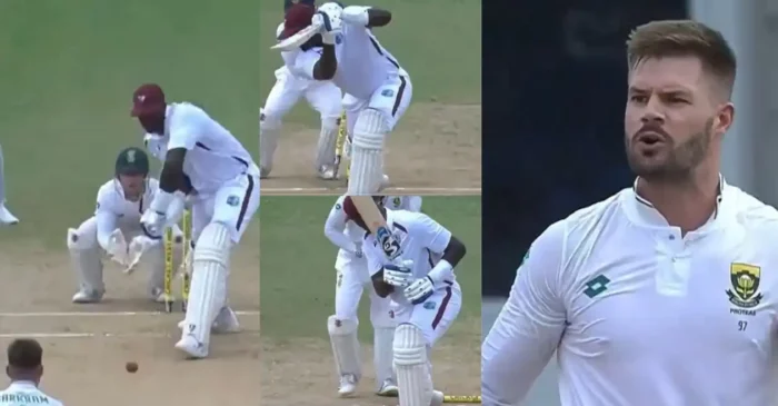 WI vs SA [WATCH]: Aiden Markram gives an animated send-off to Jason Holder during Day 4 of the first Test