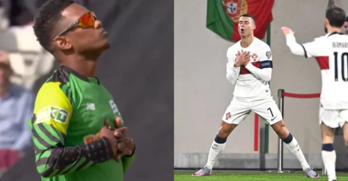 WATCH: Akeal Hosein emulates Cristiano Ronaldo’s world famous ‘nap’ celebration in The Hundred 2024