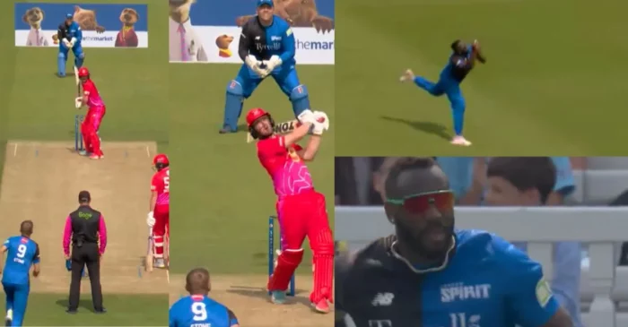 WATCH: Andre Russell pulls off an extraordinary backward-running catch in The Hundred 2024