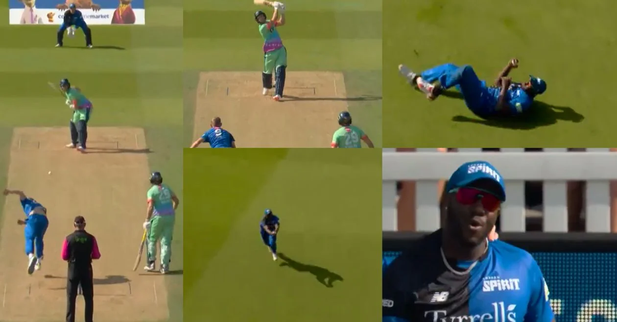 WATCH: Andre Russell executes a stunning backward-running catch in The Hundred 2024