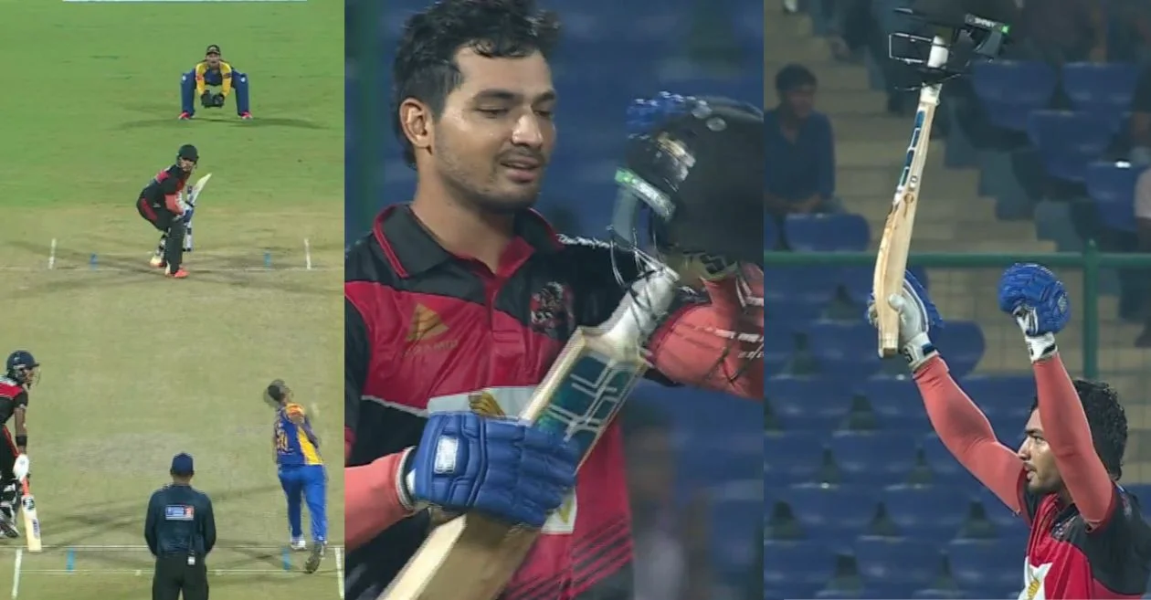 WATCH: Anuj Rawat brings out Chris Gayle’s iconic celebration after smashing a ton in DPL 2024