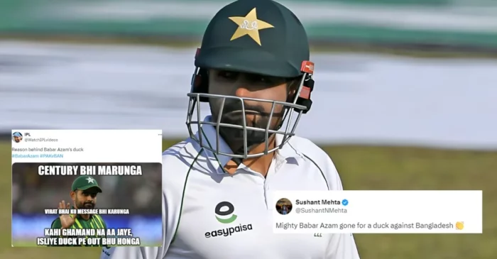 PAK vs BAN: Fans mercilessly troll Babar Azam for his flop show with the bat on Day 1 of first Test