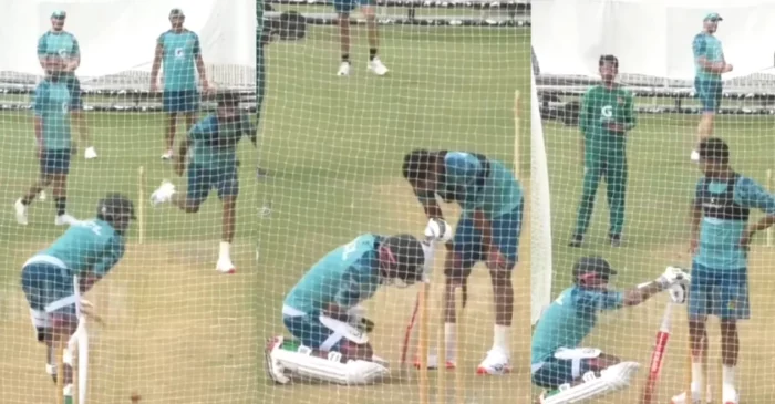 WATCH: Babar Azam gets hit by Khurram Shahzad’s delivery during Pakistan’s net session ahead of Bangladesh Test series