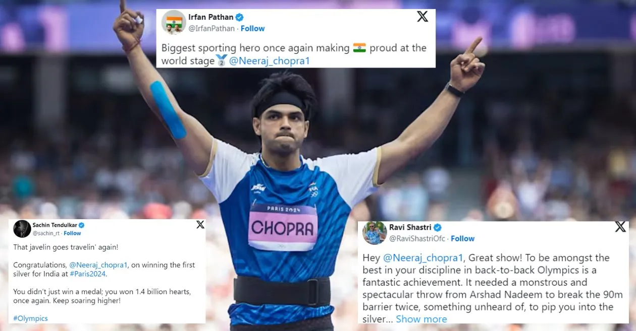 Cricketing world reacts in elation as Neeraj Chopra secures silver for India at Paris Olympics 2024