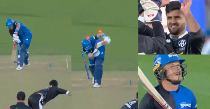 WATCH: Fazalhaq Farooqi cleans up Ollie Pope with a peach of a delivery in The Hundred 2024