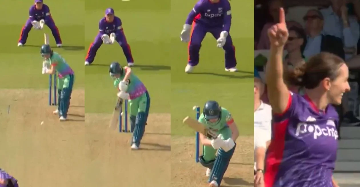 WATCH: Kate Cross dismisses Mady Villiers with a peach of a delivery in The Hundred Women 2024