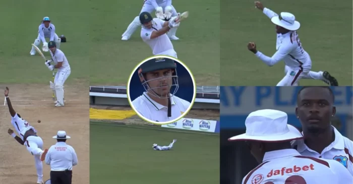 WATCH: Keacy Carty’s brilliant grab provides Jayden Seales his maiden home Test wicket | WI vs SA, Day 2