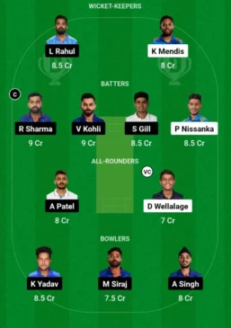 SL vs IND Dream 11 team 