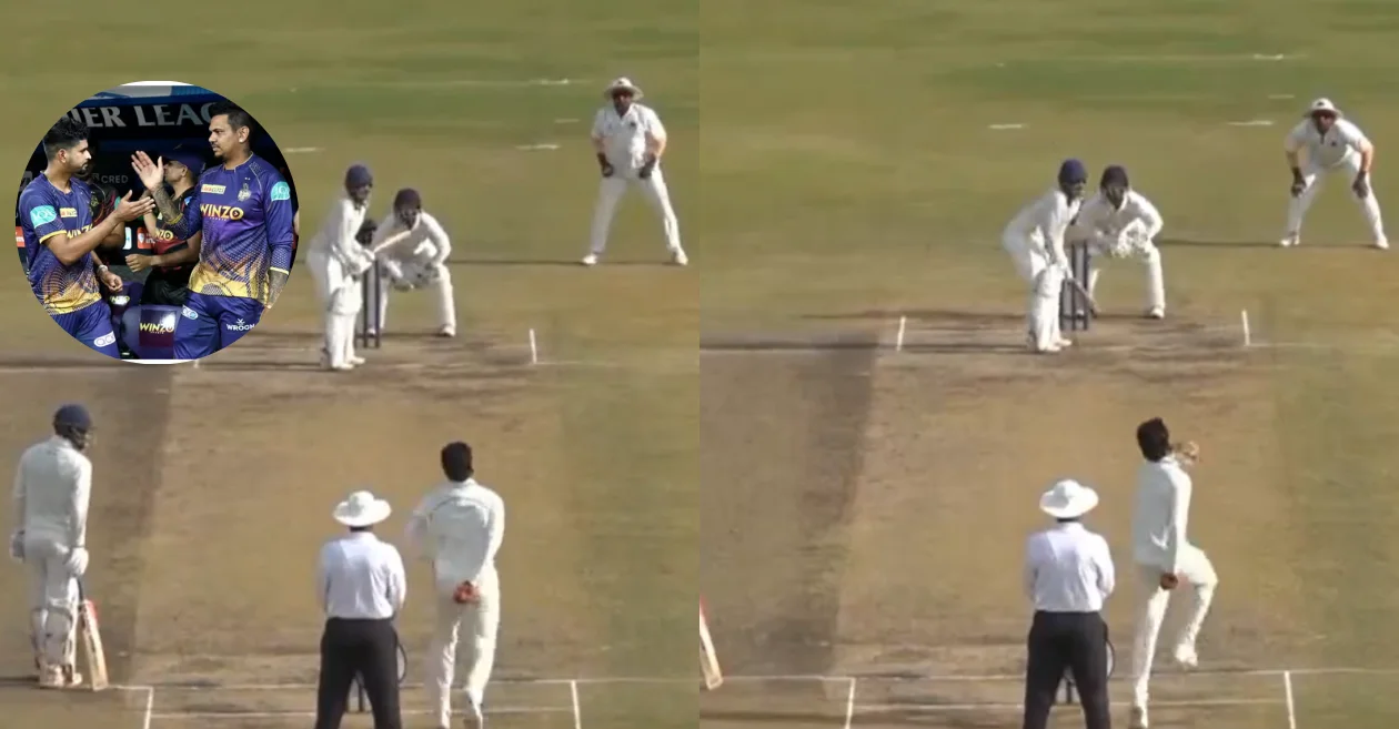 WATCH: Shreyas Iyer emulates Sunil Narine’s bowling action in Buchi Babu Tournament 2024