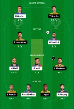 AFG vs SA Dream11 Team (Screengrab- Dream11)