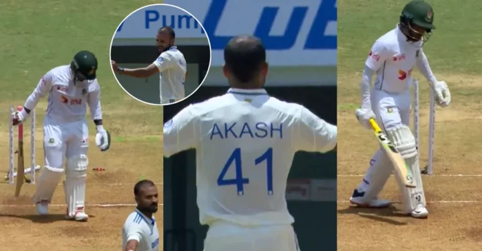 WATCH: Akash Deep strikes twice in an over to dismiss Zakir Hasan and Mominul Haque | IND vs BAN 2024, first Test