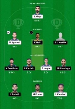 BB vs MW Dream11 Team (Screengrab- Dream11)