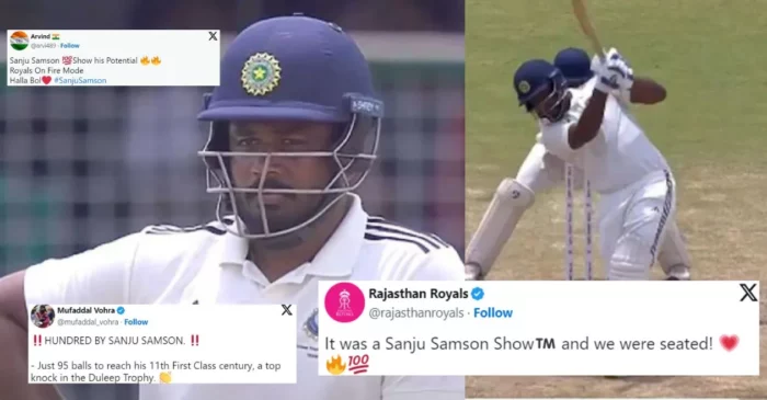 Fans react as Sanju Samson shines with a maiden century in Duleep Trophy 2024