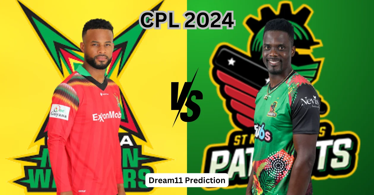 GUY vs SKN, CPL 2024: Match Prediction, Dream11 Team, Fantasy Tips and Pitch Report | Guyana Amazon Warriors vs St Kitts and Nevis Patriots