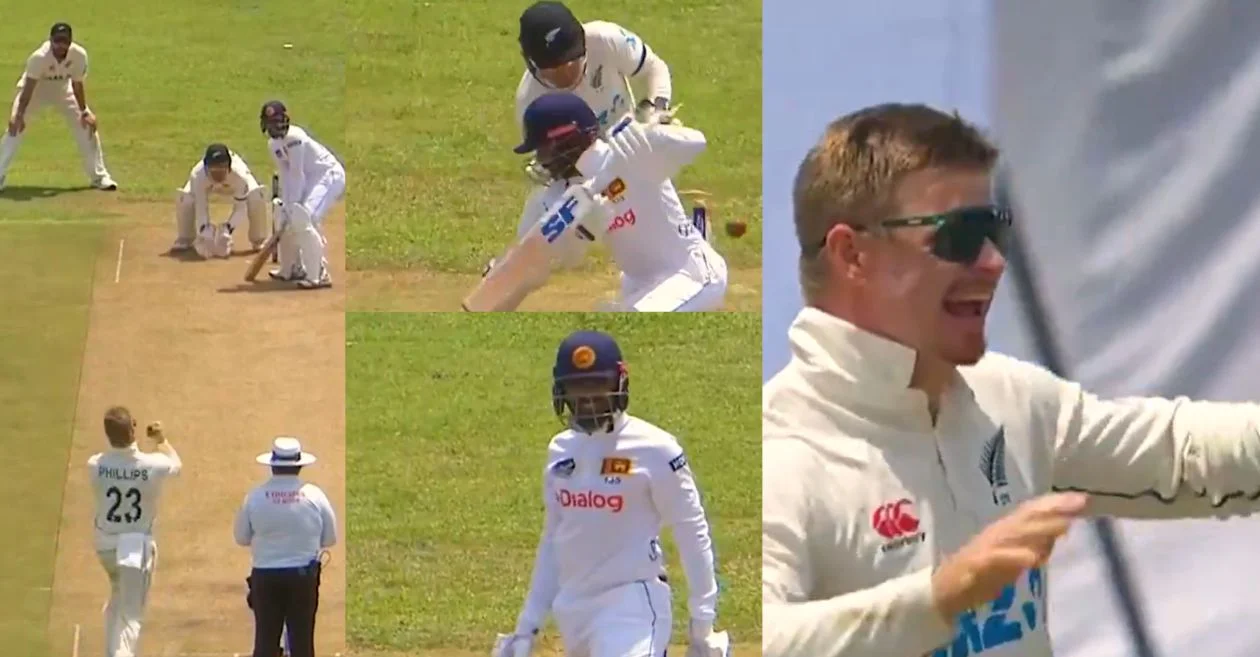 SL vs NZ [WATCH]: Glenn Phillips bowls an ripper to dismiss Dhananjaya de Silva on Day 1 of the first Test