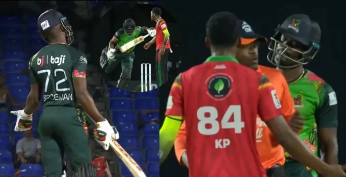 WATCH: Keemo Paul and Andre Fletcher engaged in a heated encounter during CPL 2024 match