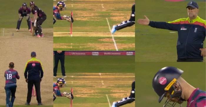 WATCH: Lewis McManus rare act calls for a no-ball during T20 Blast 2024