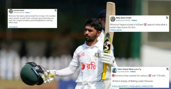 IND vs BAN 2024: Fans react as Mominul Haque slams a brilliant ton on Day 4 of the second Test