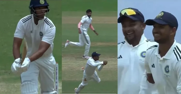 WATCH: Musheer Khan takes a sublime one-handed catch to dismiss Shivam Dube in the Duleep Trophy 2024-25