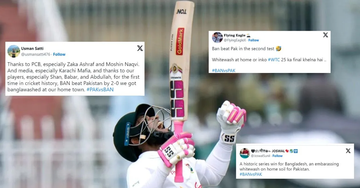 PAK vs BAN: Netizens react as Bangladesh stun Pakistan in Rawalpindi Test to register a clean sweep