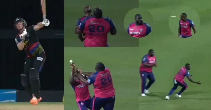 WATCH: Rovman Powell and Rahkeem Cornwall’s funny collision leads to Sam Billings’ lucky escape in CPL 2024