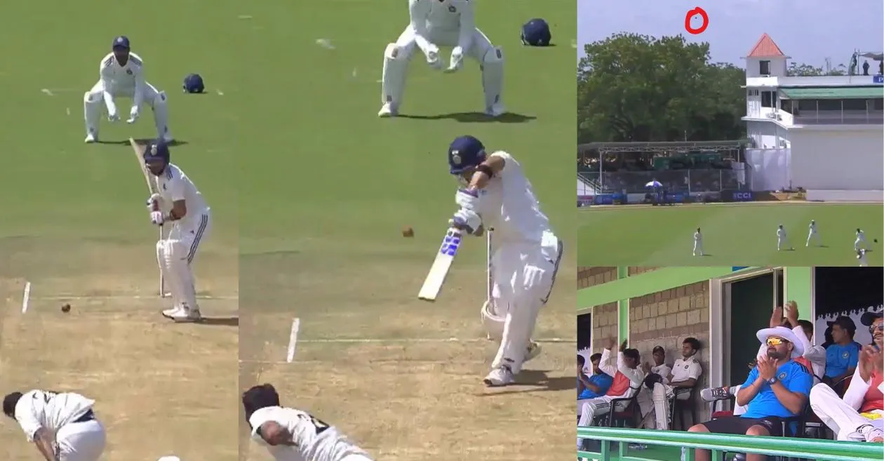 WATCH: Riyan Parag lobs a power-packed off-drive shot over long off for a scintillating six in Duleep Trophy 2024